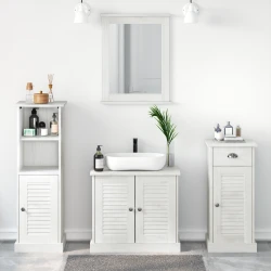 Set namještaja za kupaonicu s ladicama 4 pcs Antič White