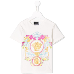 Young Versace - logo print T-shirt - kids - White