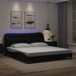 Okvir kreveta s LED-om bez madraca Hvar crni 180 x 200 cm