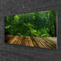 tulup.si Steklena slika Forest narava rastlin 100x50 cm 2 obešalnika