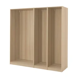 PAX 3 okvira garderobera, belo b. hrastovina, 200x58x201 cm