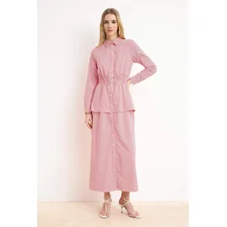 Trendyol Modest Ženska haljina Tctss26Eb00092, Crveno-bela