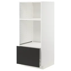 METOD / MAXIMERA Visoki element za ugradne uređaje, bela/Nickebo boja antracita, mat, 60x60x140 cm