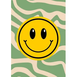 Retro plakat Smiley 21x30 cm, moderna dekoracija v slogu Y2K, A4