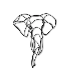 Opviq Zidna dekoracija Elephant 2, 52x41 cm 2 mm, Crna