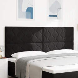Vidaxl LED Naslon za Glavo - Črna - Diamantni Blok Design - 200 cm - Velur