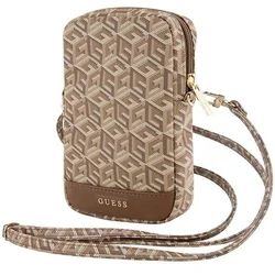Guess Torba Guess Zip GCube Bottom Stripe za telefon - rjava