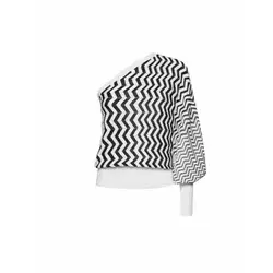 Missoni Ženska majica DS22SN0LBK011L-S90OE, Belo-Crna