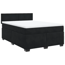 Vidaxl Box spring postelja z vzmetnico črna 140x200 cm žamet