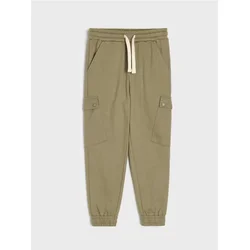 Sinsay - Pamučne loose jogger pantalone - braonkasto zelena