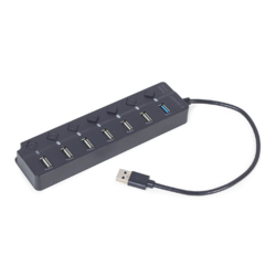 GEMBIRD UHB-U3P1U2P6P-01 7-port USB hub (1xUSB 3.1 + 6xUSB 2.0) with switches