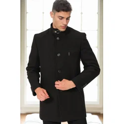 PLT9367 DEWBERRY MENS COAT-STRAIGHT BLACK
