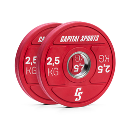 Capital Sports Nipton 2021, disk za uteg, bumper disk, 2 × 2,5 kg, O 50,4 mm, tvrda guma