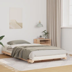 vidaXL Posteljni okvir Rjava 100 x 210 cm Trdna borovina