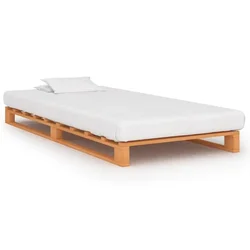 Vidaxl Posteljni okvir iz palet rjava trdna borovina 100x200 cm