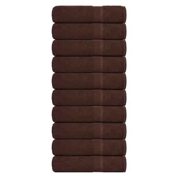 vidaXL Brisače za roke 10 kos rjava 50x100 cm 360 g/m2 100% bombaž