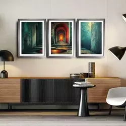 Wallity Dekorativne uramljene slike, 38x53cm, 3 komada, Šarene