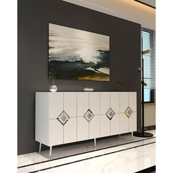 HANAH HOME Komoda Robber KB150 White Silver