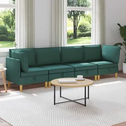 Modularni set sofe sa skladištem 4 pcs Tamnozelena Tkanina