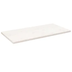 Ploča za stol bijela 110x60x2,5 cm masivna borovina pravokutna