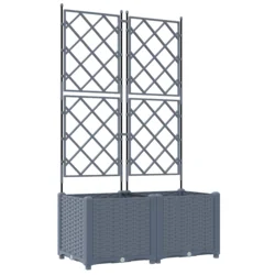 Vrtna saksija 2 pcs Svijetlo siva 80 x 40 x 143 cm Plastika