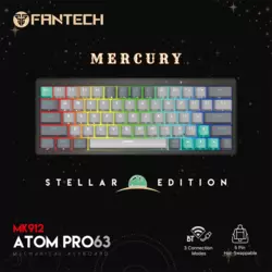 Tastatura Mehanicka Gaming Fantech MK912 RGB ATOM PRO63 Wireless Mercury (blue switch)