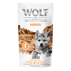 Wolf of Wilderness Training JUNIOR “Explore the Wide Acres” piščanec - 3 x 100 g