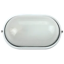 OVALNA VANJSKA ZIDNA LAMPA S PREGRADOM BIJELA MAX 60W VK/01004/W