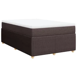 Vidaxl Box spring postelja z vzmetnico temno rjava 120x190 cm blago