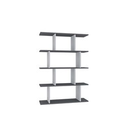 Hanah Home Harmon White Anthracite Polica za knjige 90x25x127.4cm, Sivo bela