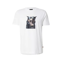 BOSS Majica Dobermann siva/roza/črna/bela