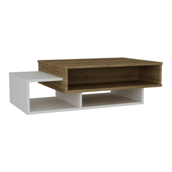 Decortie Pomožne mize Tab - White, Walnut Bela