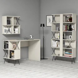 Hanah home Polica 120x78,8x60?cm Krem-Crna