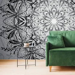 Tapeta rozeta v črnobeli varianti - 245x165