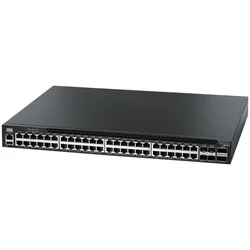 AS4610-54T, 48-Port GE RJ45 port + 4x10G SFP+, 2 port 20G QSFP+ for stacking, Broadcom Helix 4, Dual-core ARM Cortex A9 1GHz, dual 110-230VAC 150W hot