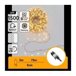Aigostar - LED spoljni božićni lanac 1500xLED/8 funkcija 78m IP44 topla bela