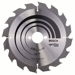 List testere Optiline 190 x 30 x 2,0mm 16Z Bosch