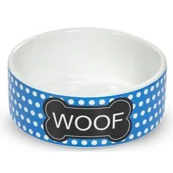 shumee Yarro | Keramična posoda za pse Woof 13 x 4,5 cm - modra
