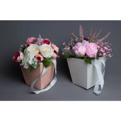 Lilium aranžman u pap.tašni cveće/ptičica 25cm, mix 2, 536401