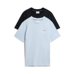 TOMMY HILFIGER Majica svetlo modra / črna / bela