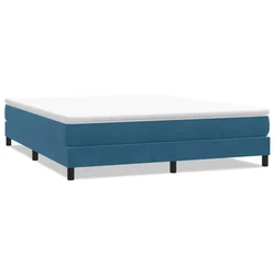 Vidaxl Box spring postelja brez vzmetnico temno modra 180x220 cm žamet