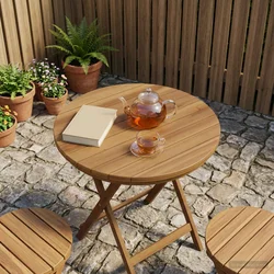 Gornji dio stola O 40 x 3,5 Kružni Čvrsto teak drvo Prirodna