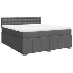 Vidaxl Box spring postelja z vzmetnico temno siva 180x200 cm blago