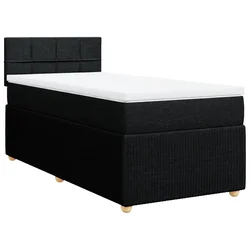 vidaXL vidaXL Box spring postelja z vzmetnico črna 90x200 cm blago, (21304846)