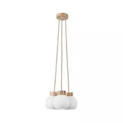 Luster na sajli LOOMIS 3xE27/15W/230V 83 cm bež/hrast