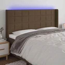 LED uzglavlje tamnosmeđe 163x16x118/128 cm od tkanine