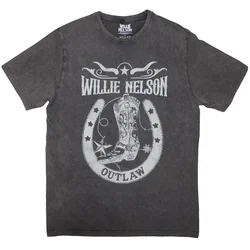 Willie Nelson Outlaw (Stone Wash) Charcoal Grey L Majica