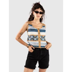 24 Colours 41364A Crochet Tank Top blue