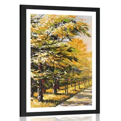 Plakat s paspartujem drevored - 20x30 silver
