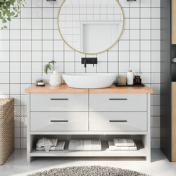 Kupaonska radna ploča svjetlosmeđa 140x30x(2-4) cm masivno drvo